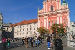 Slnečná Ľubľana Slovinsko v októbri 2019